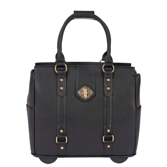 EXECUTIVE Black Rolling Briefcase for Women, Laptop Bag for Women Work Tote - Picture 1 of 6